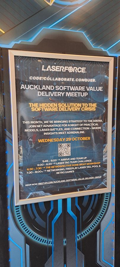Poster for the first Auckland Software Value Delivery Meetup